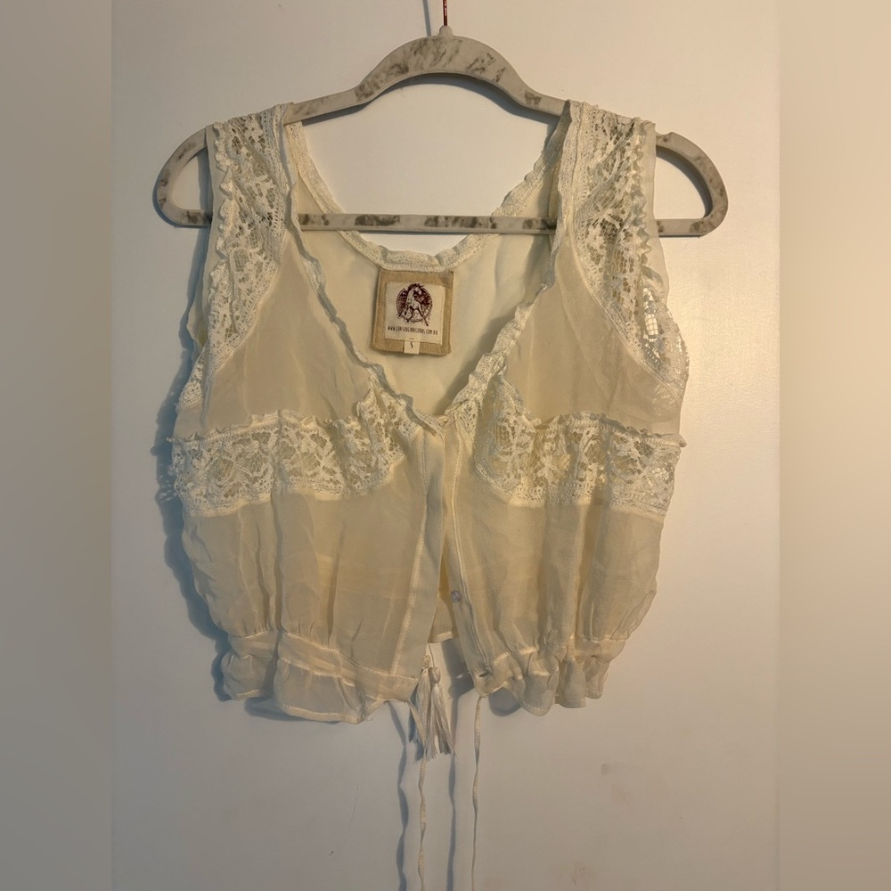 ISO SIZE SWAP Chasing Unicorns Cream Lace Top S